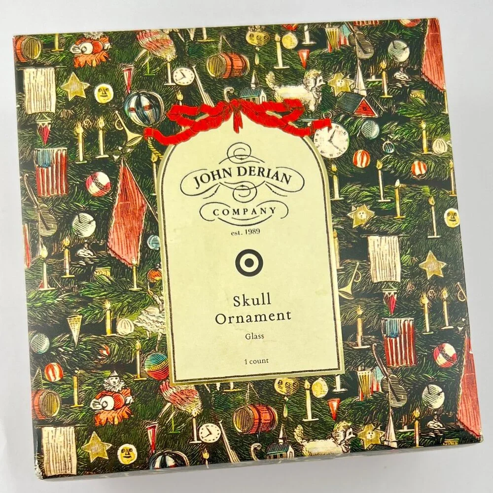 NEW 2025 JOHN DERIAN For Target Glass Skull Christmas Ornament